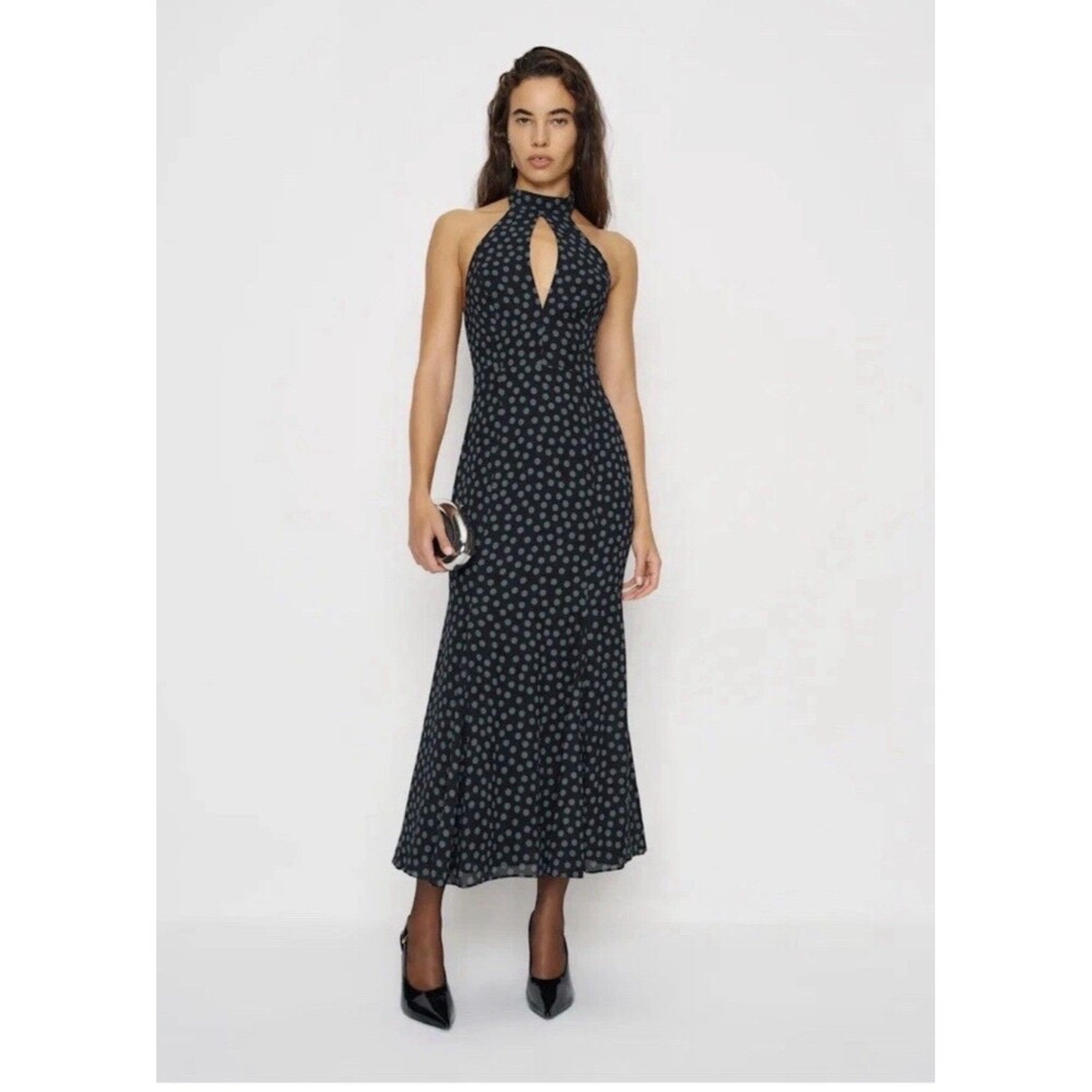 Reformation Noele Cosmic Dot Halter Sleeveless Maxi Women’s Dress Size 6